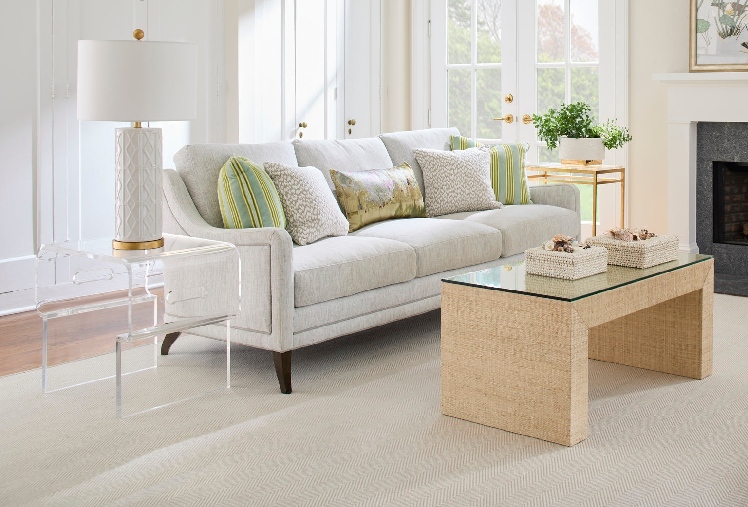 Seed Glass Side Table - Gold in 27 / Iron - Chelsea House