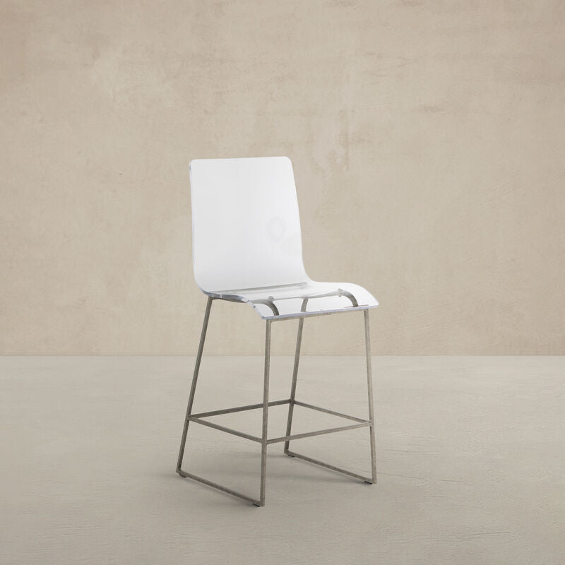 King 24.75' Counter Height Stool - Silver