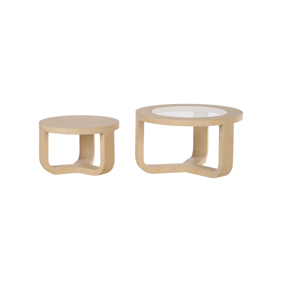 Tilda Nesting Tables in Cream/Clear / Saguran - Chelsea House