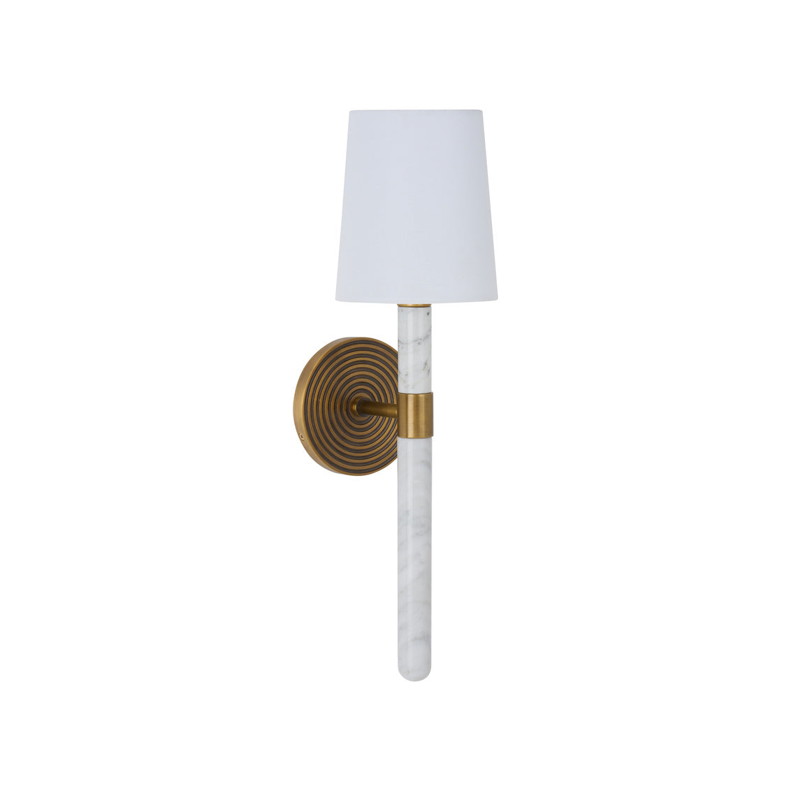 Ring Sconce - Aged Brass/White Marble