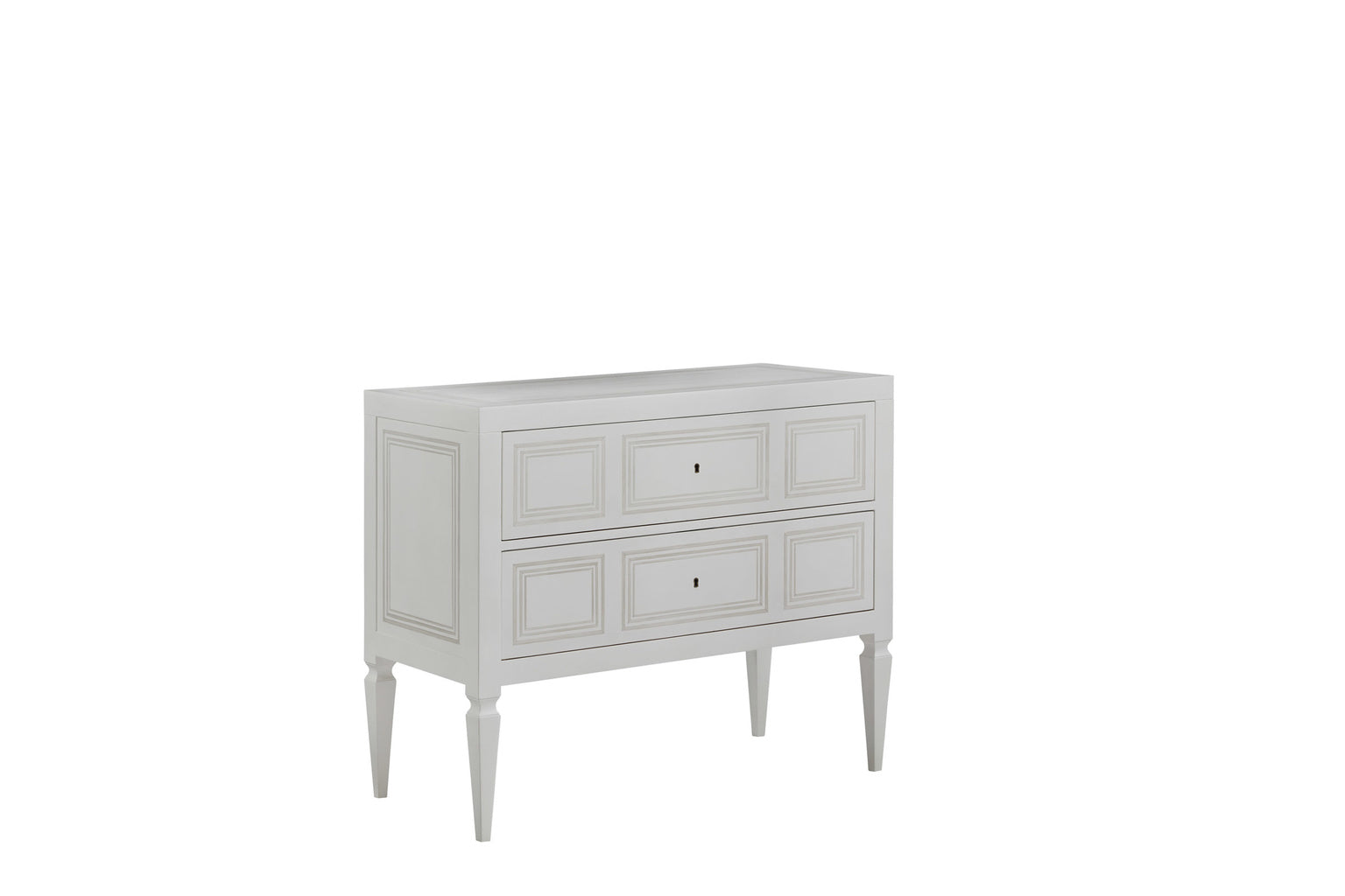 Milan Commode-White Linen With Grey Accent – Chests by Modern History | Sutter & Vale