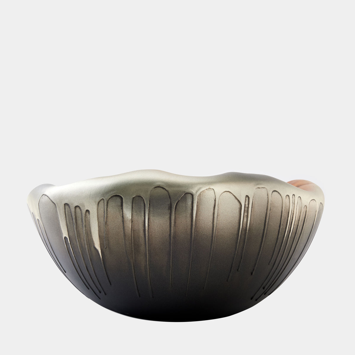 Selena Textured Silver and Graphite Bowl