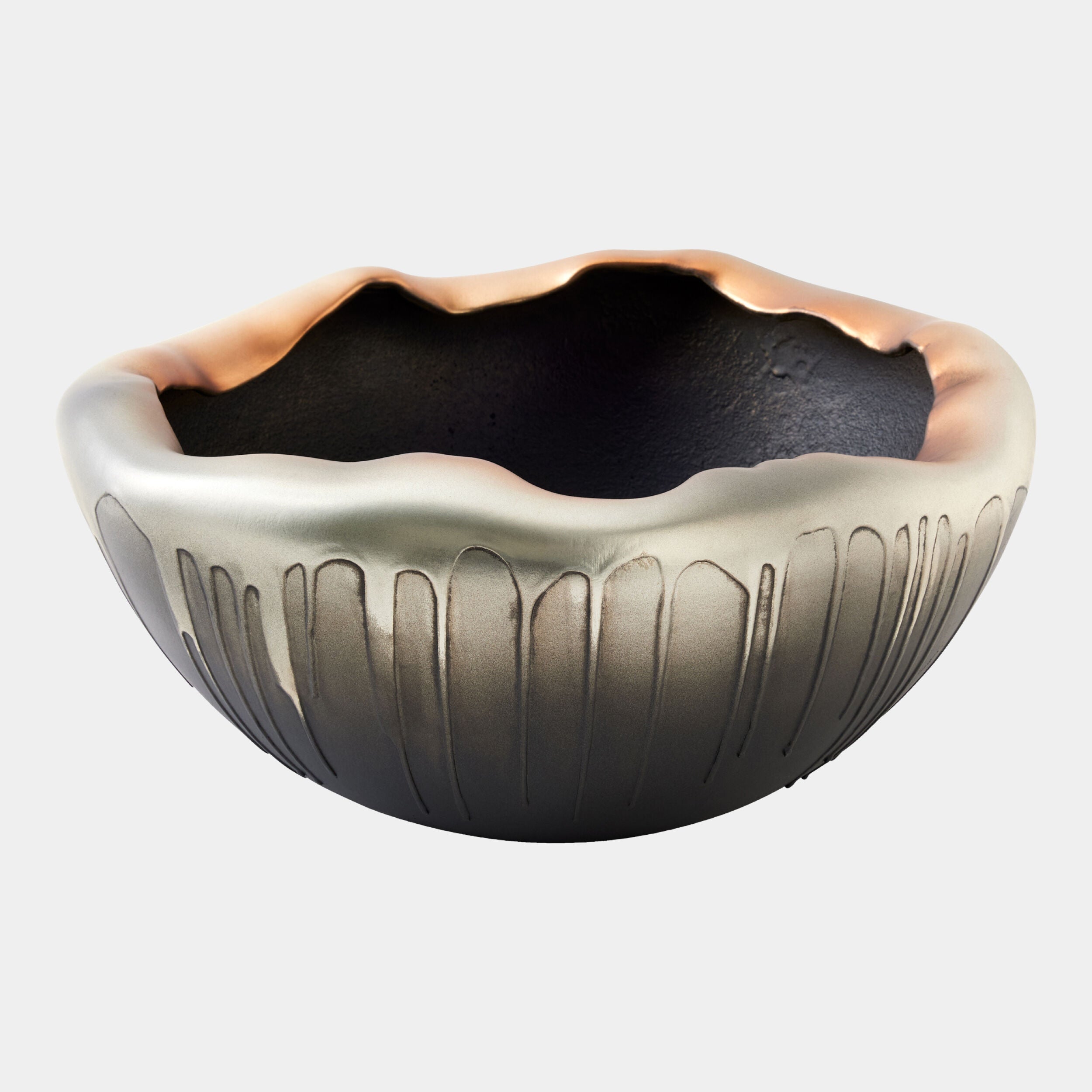 Selena Textured Silver and Graphite Bowl