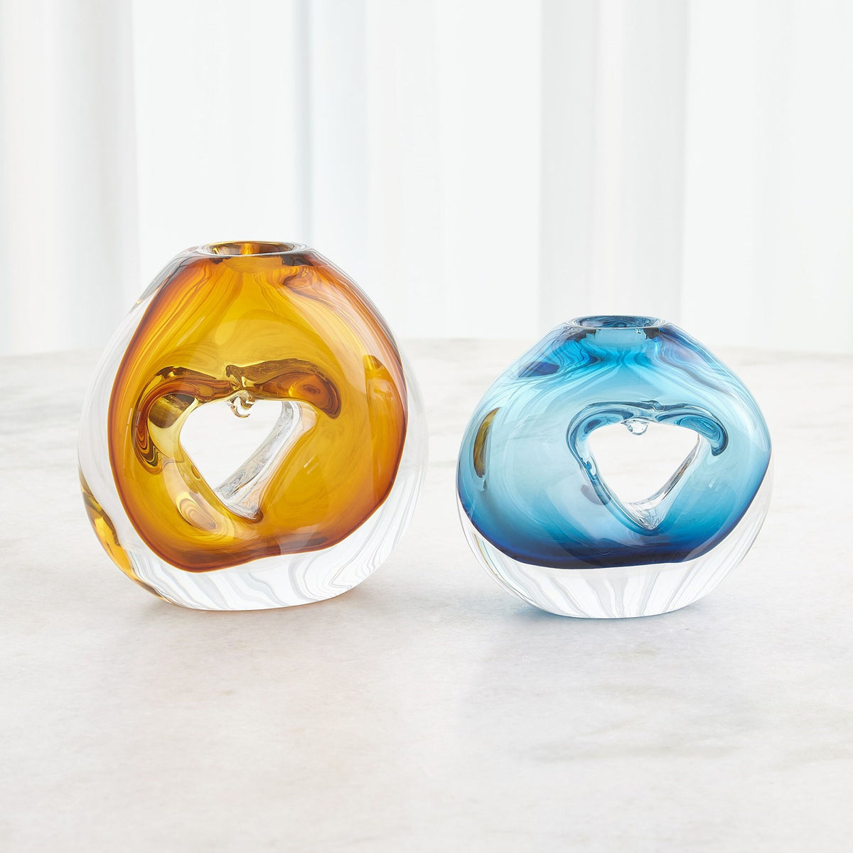 Lacuna Single Hole Glass Amber Vase