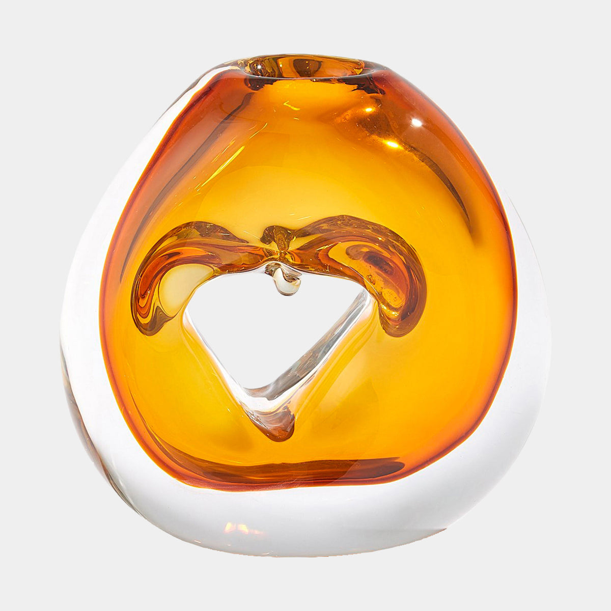 Lacuna Single Hole Glass Amber Vase