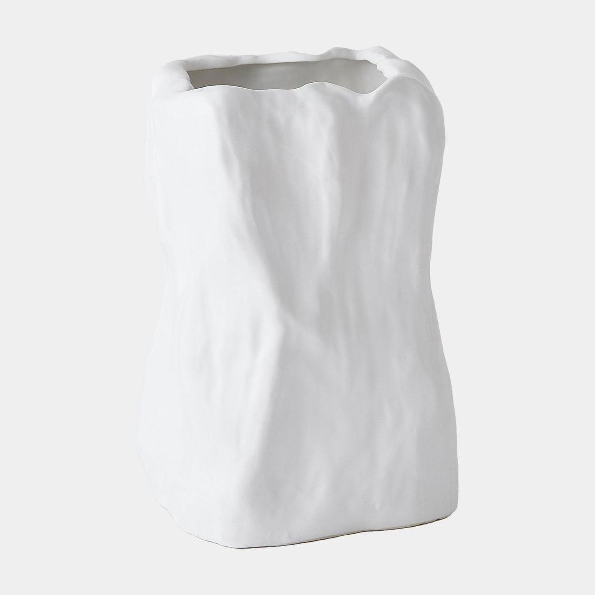 Turner Irregular Square Vase-White