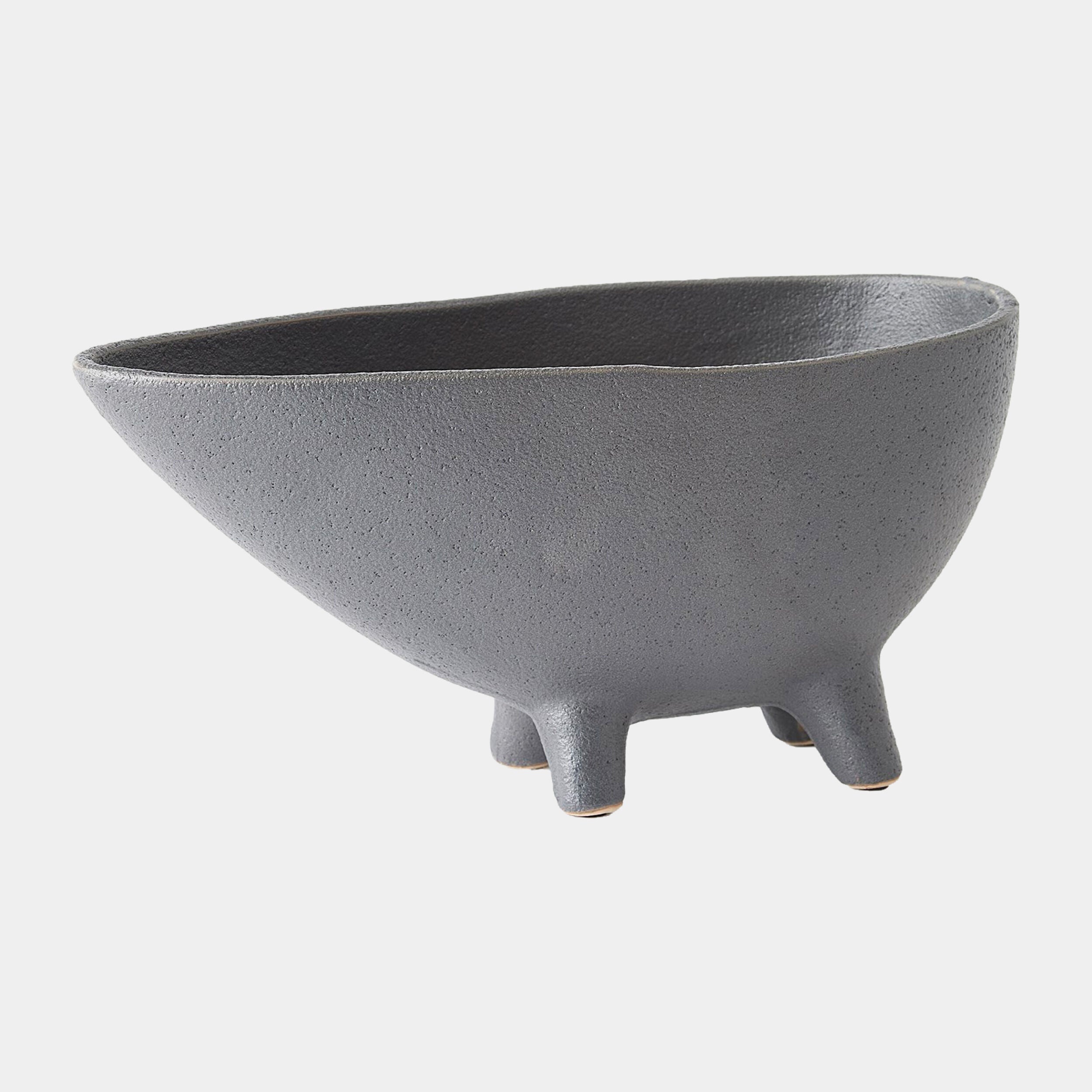 Bellamy Footed Bowl-Dark Gray