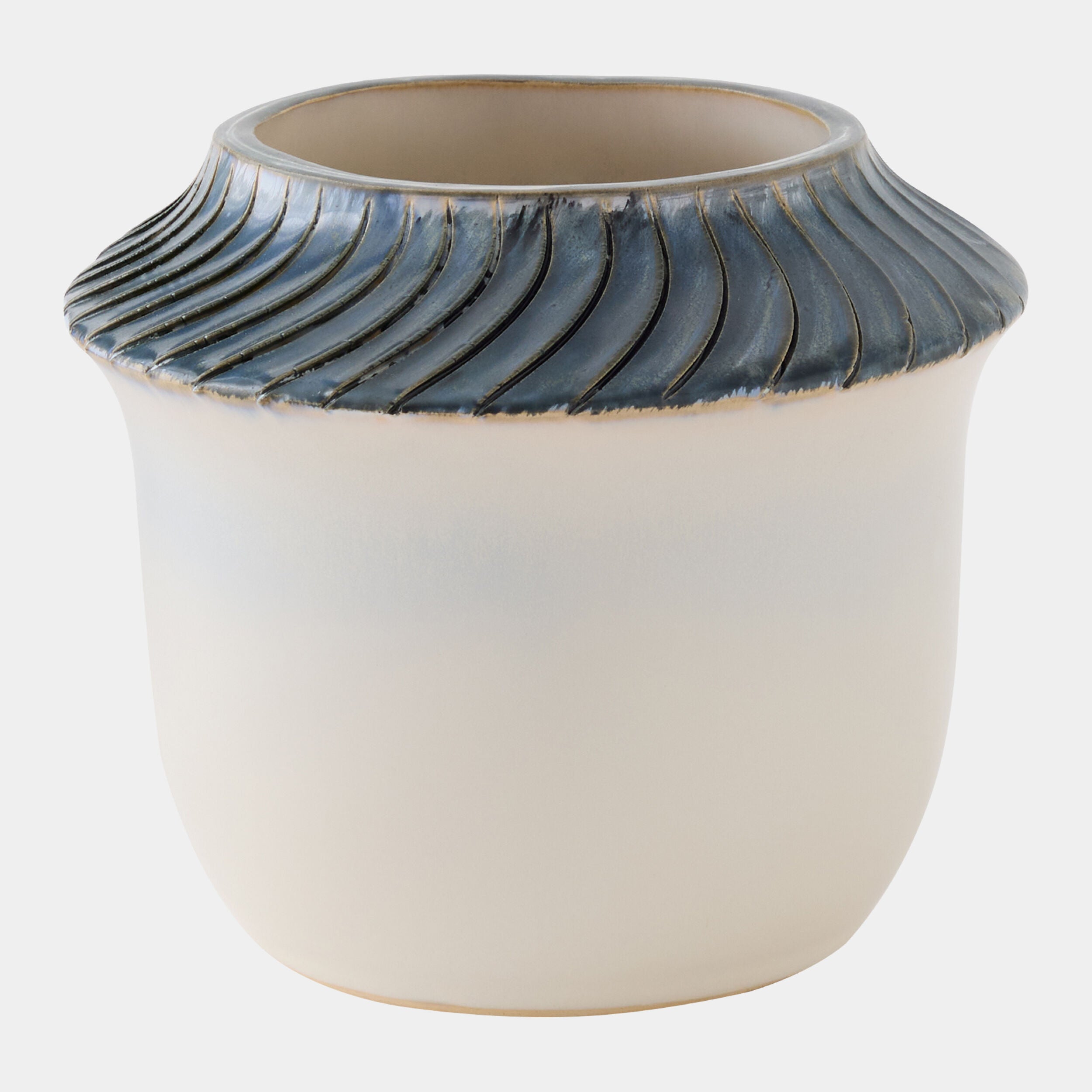 Aiden Etched Blue Rimed Vase-Sm