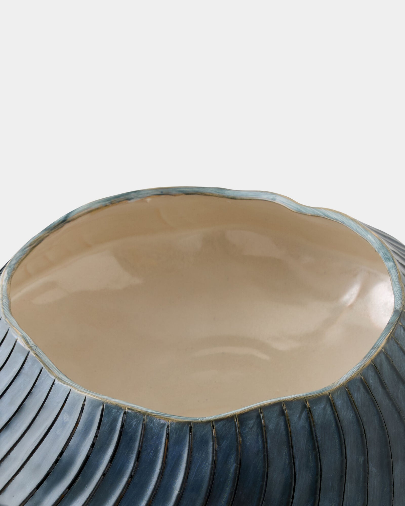 Aiden Etched Blue Rimed Planter