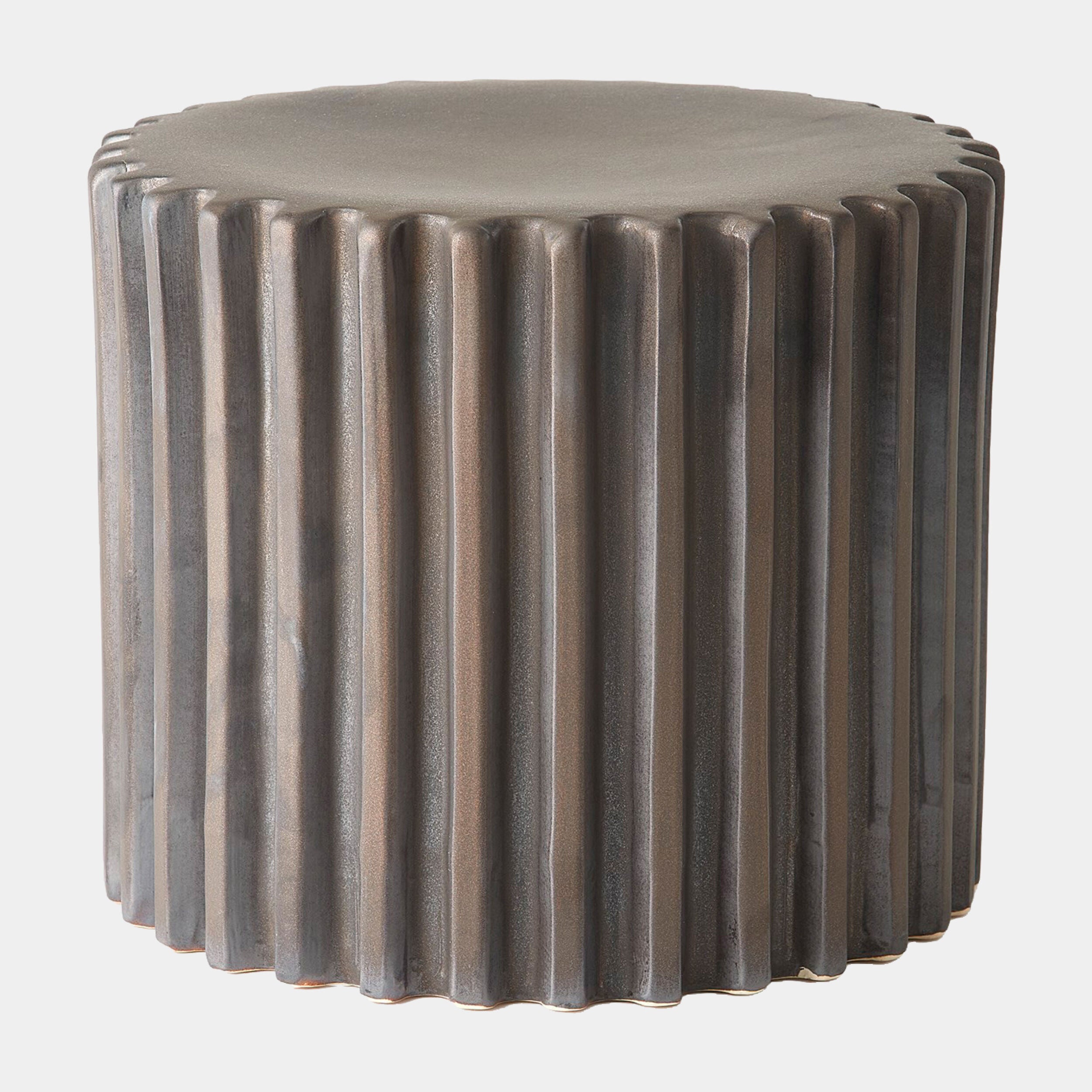 Perry Gear Stool-Matte Brown-Wide