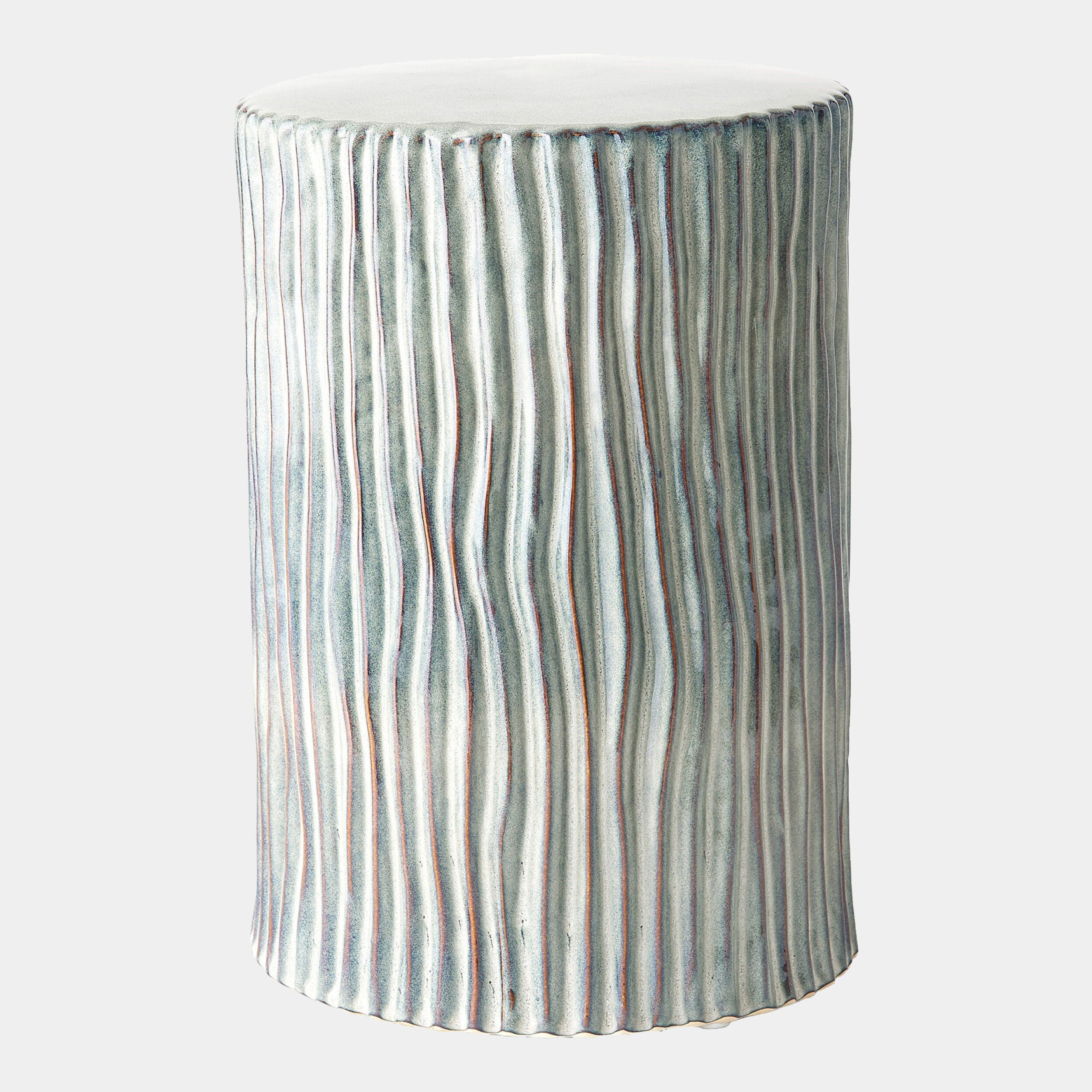 Bromily Texture Wave Stool-Shiney Gray
