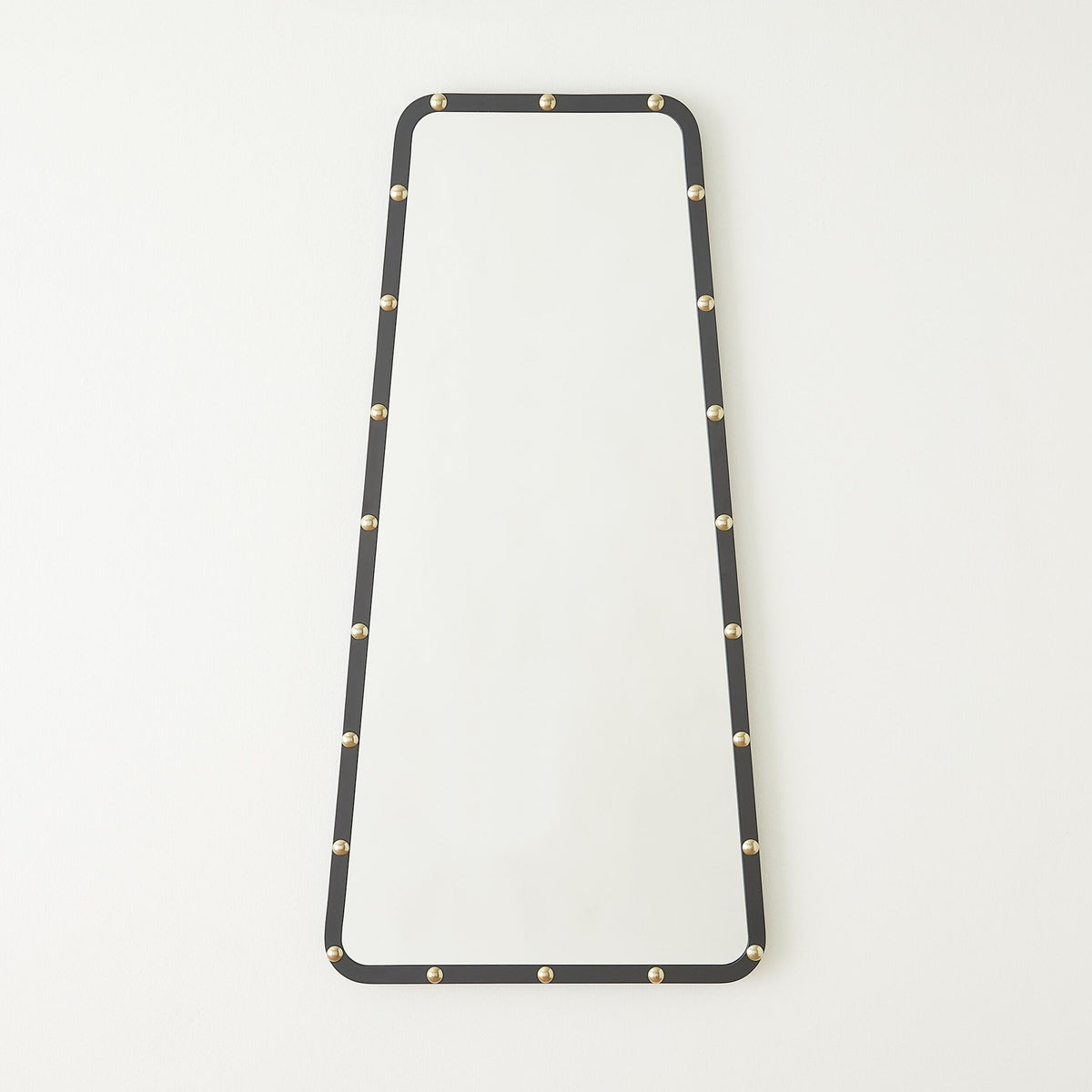 Fremmy Irregular Mirror-Black w/Brass Studs
