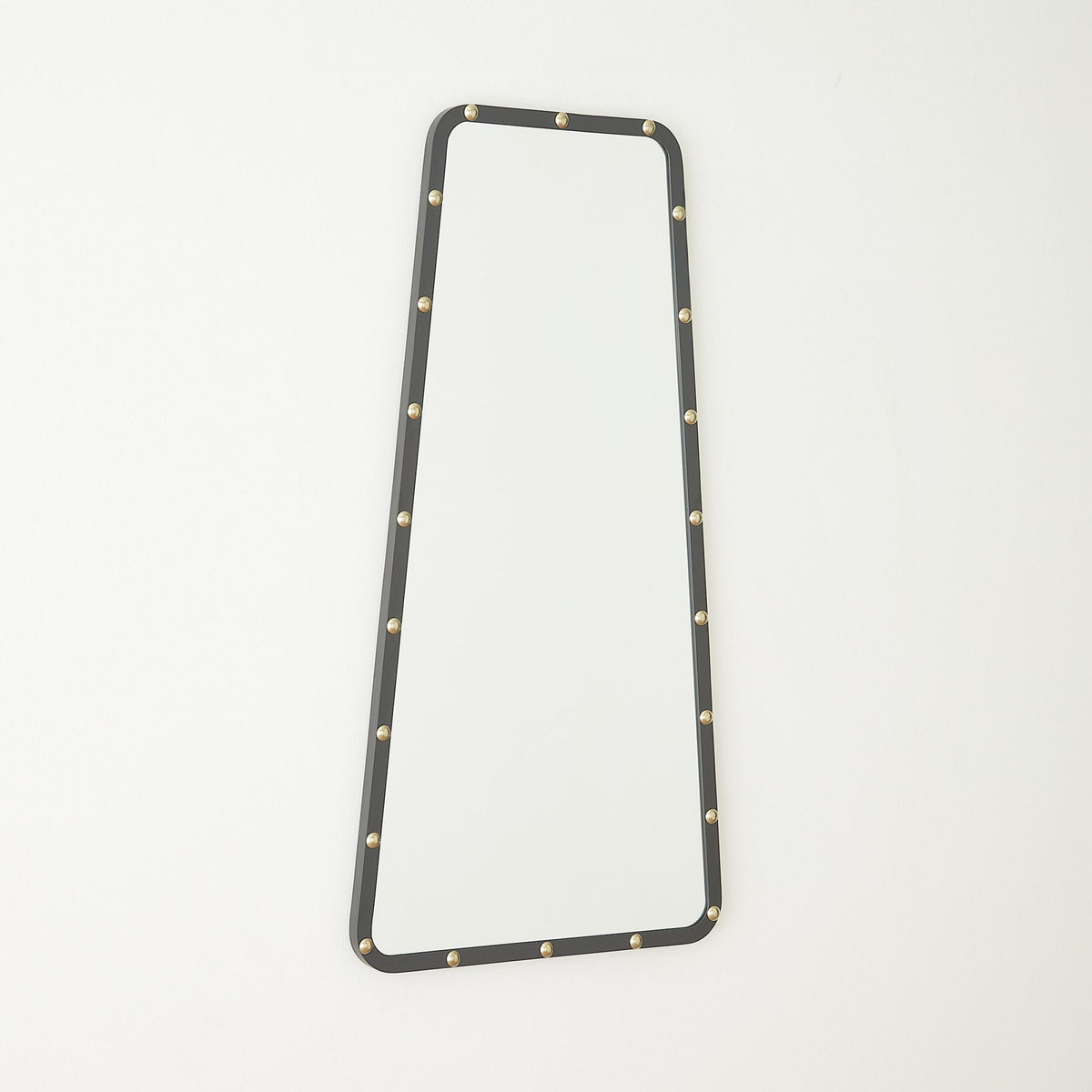 Fremmy Irregular Mirror-Black w/Brass Studs
