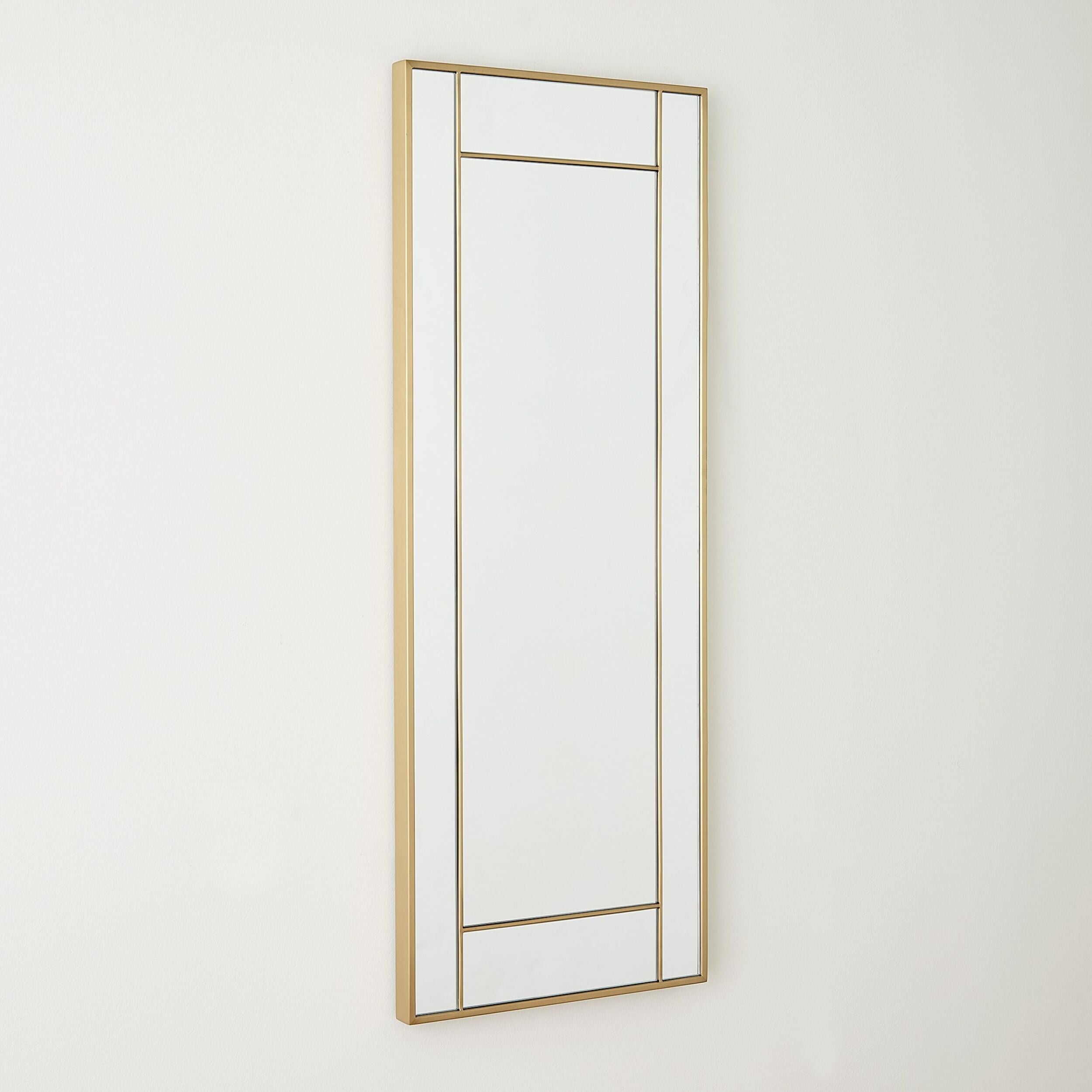 Block Framed Mirror-Brass