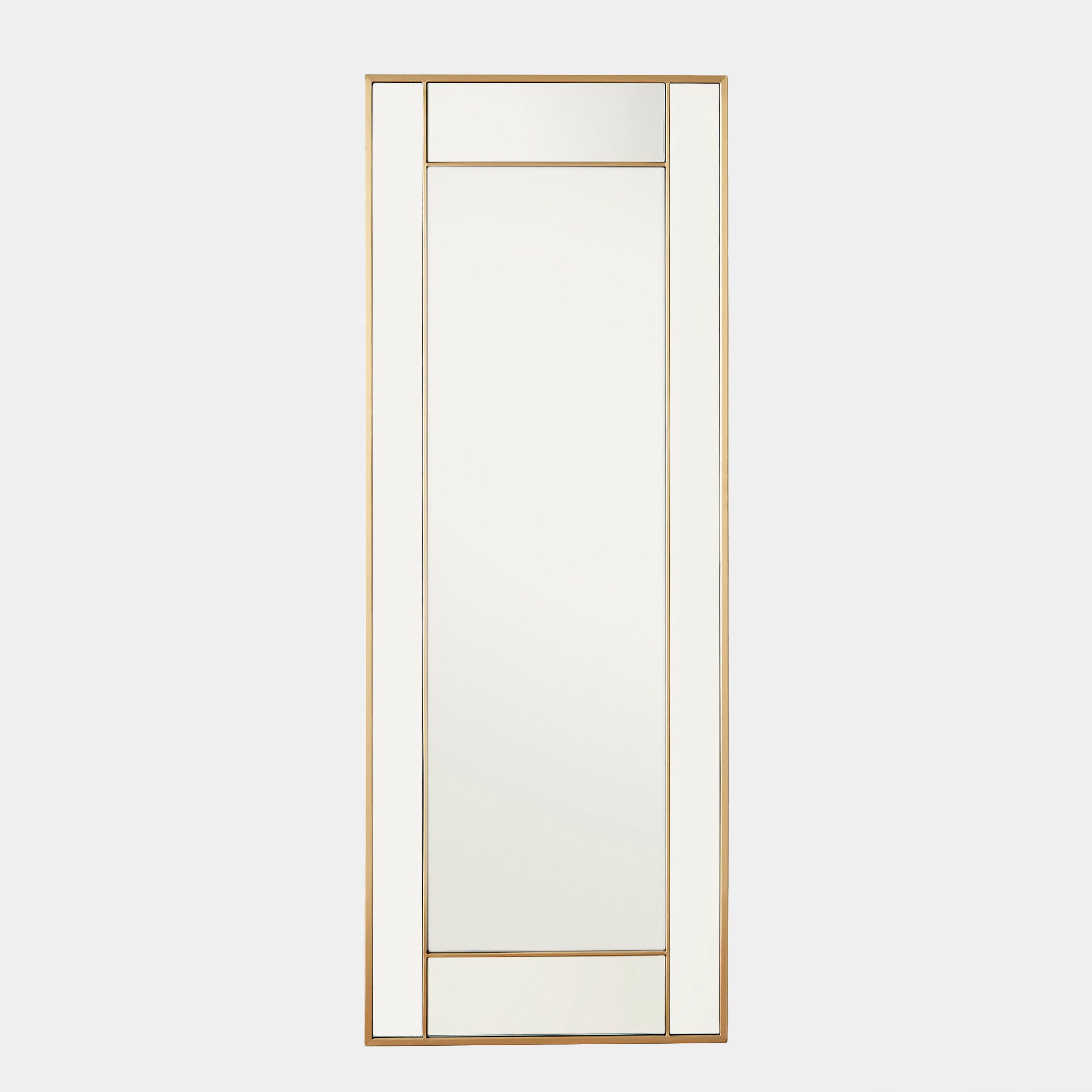 Block Framed Mirror-Brass