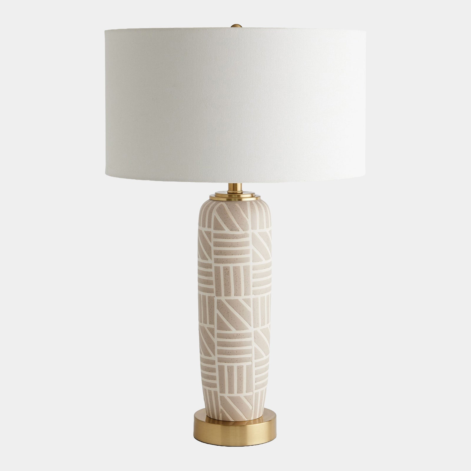 Square and Lines Table Lamp-Beige