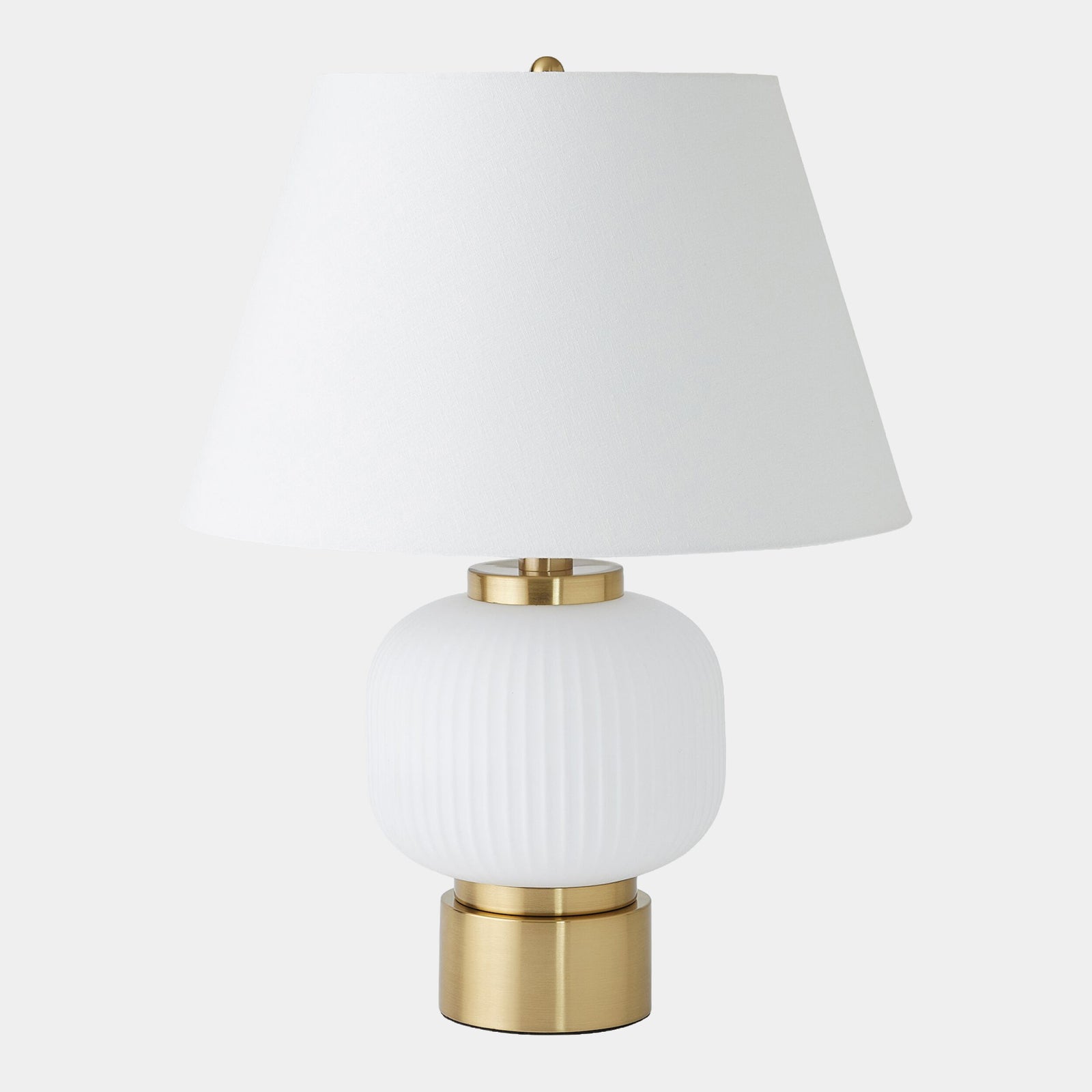 Global Table Lamp-White/Brass