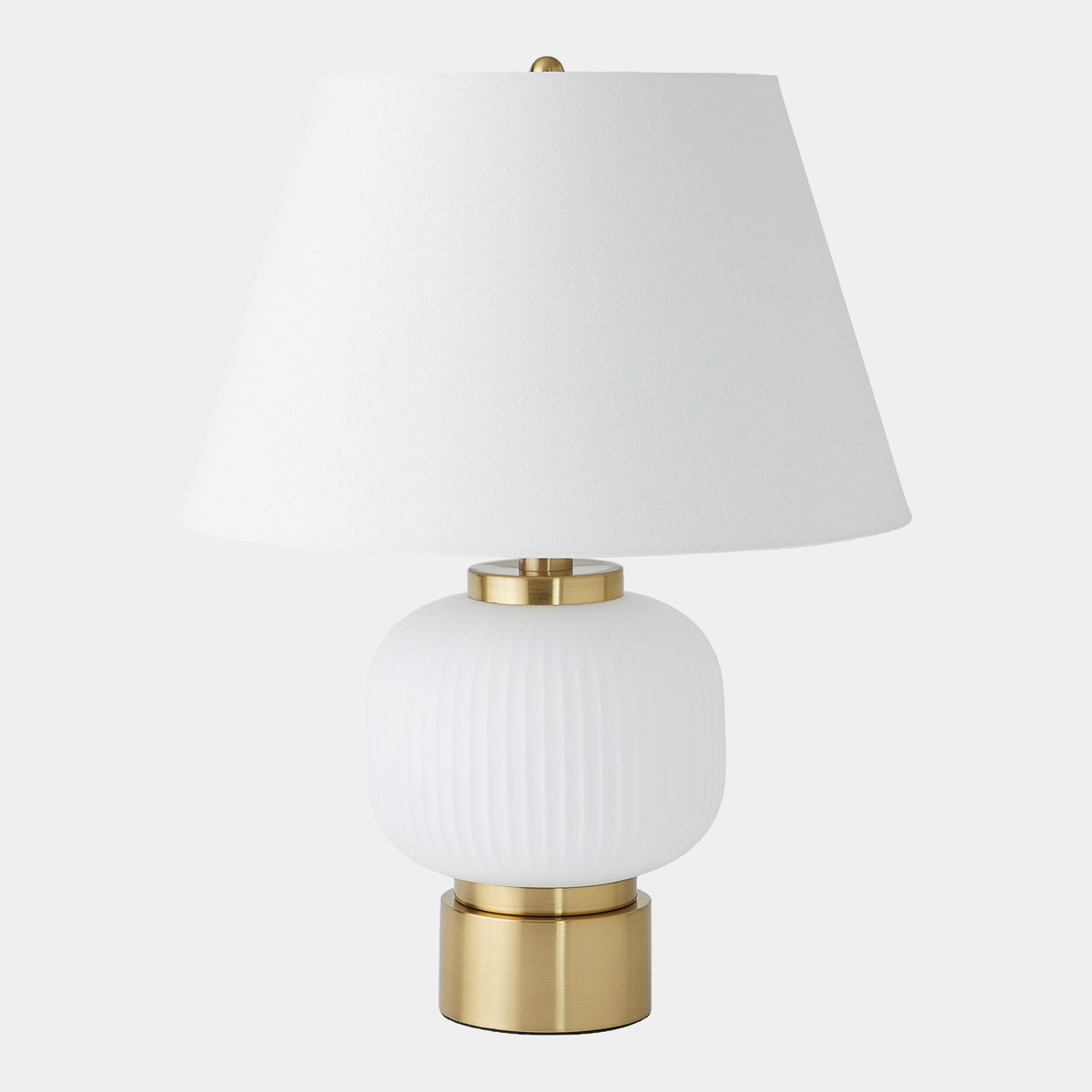 Global Table Lamp-White/Brass