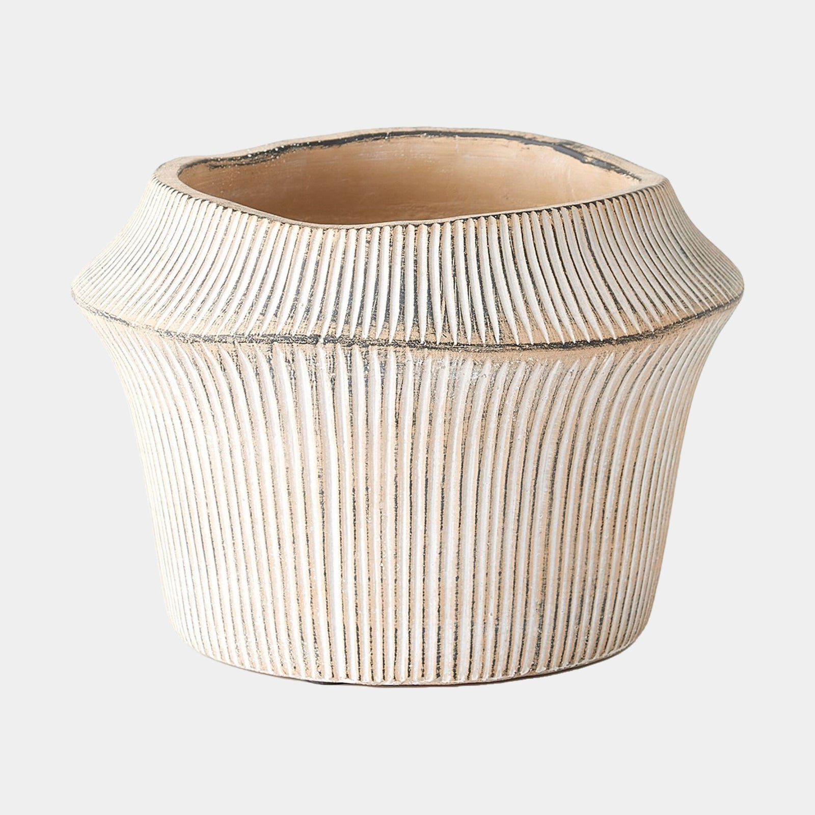 Frollo Ribbed Cement Pot