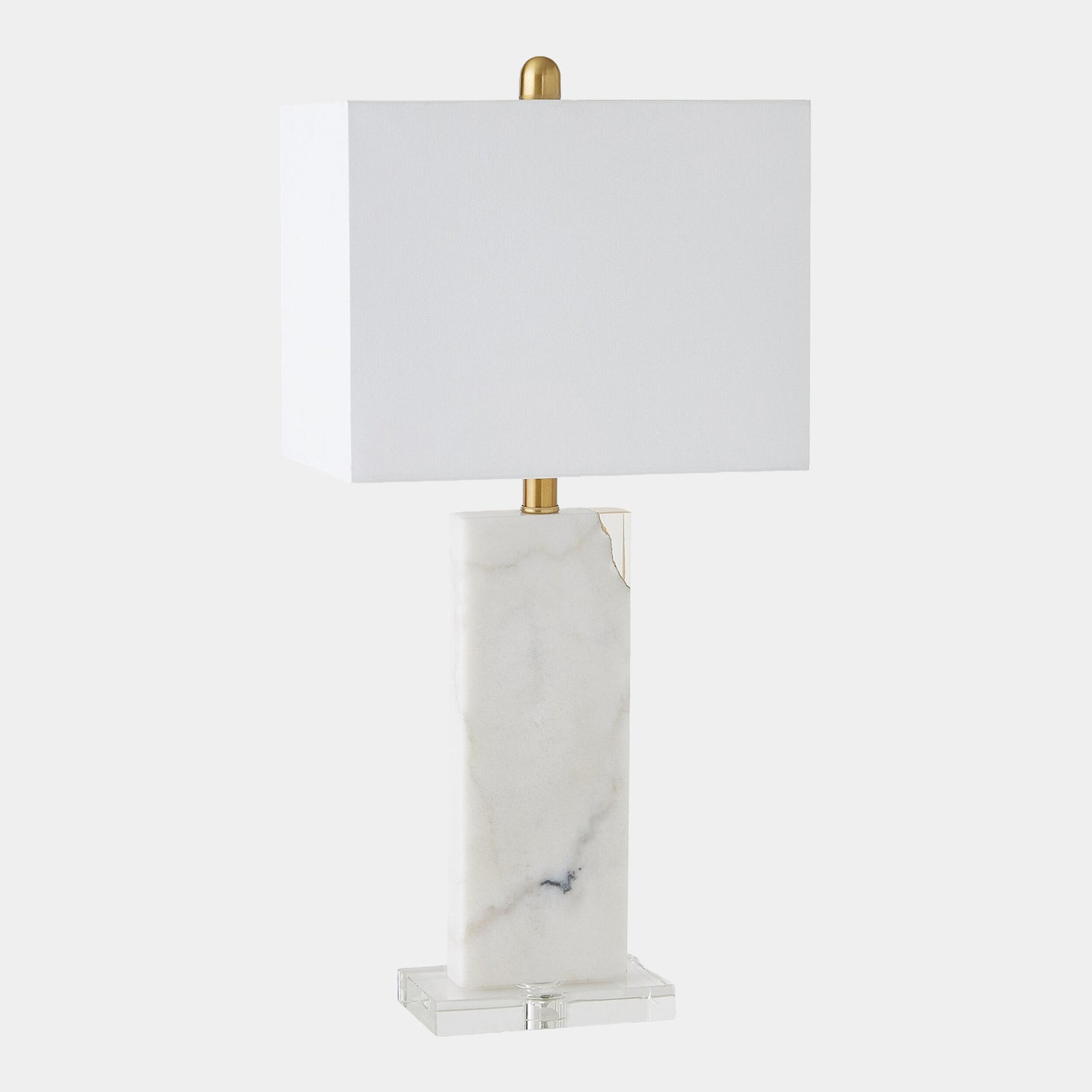 Stalwart Marble/Crystal Table Lamp-White