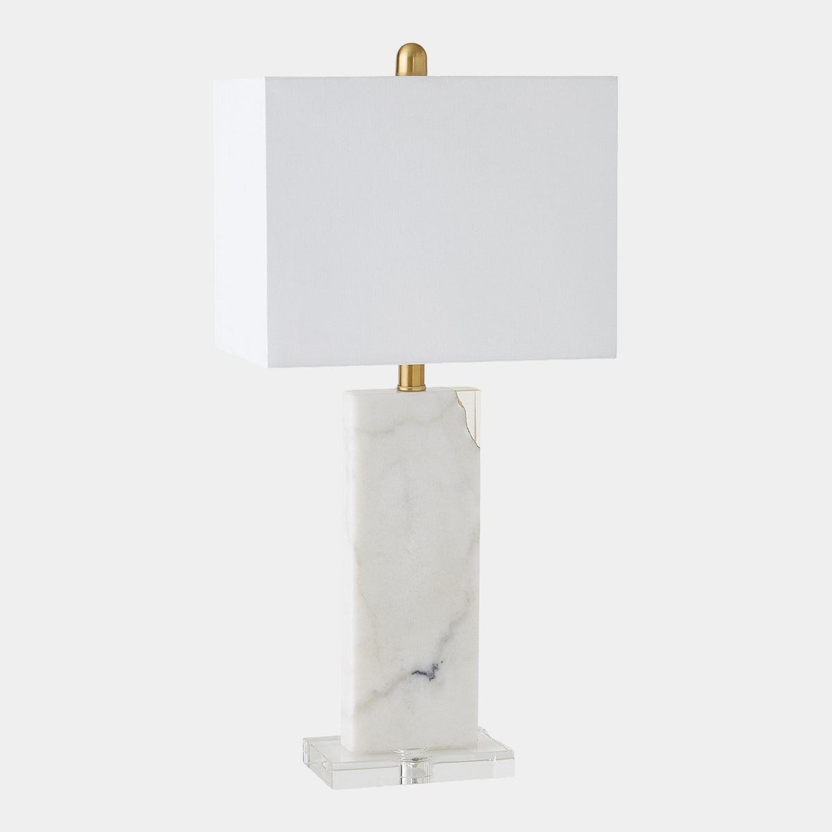 Stalwart Marble/Crystal Table Lamp-White