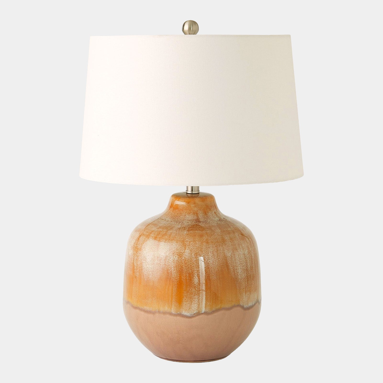 Magnus Earth Glazed Table Lamp-Brown