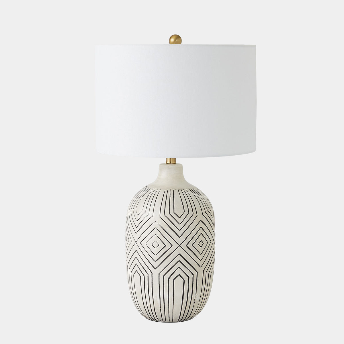 Labyrinth Table Lamp-Antique Cream/Black