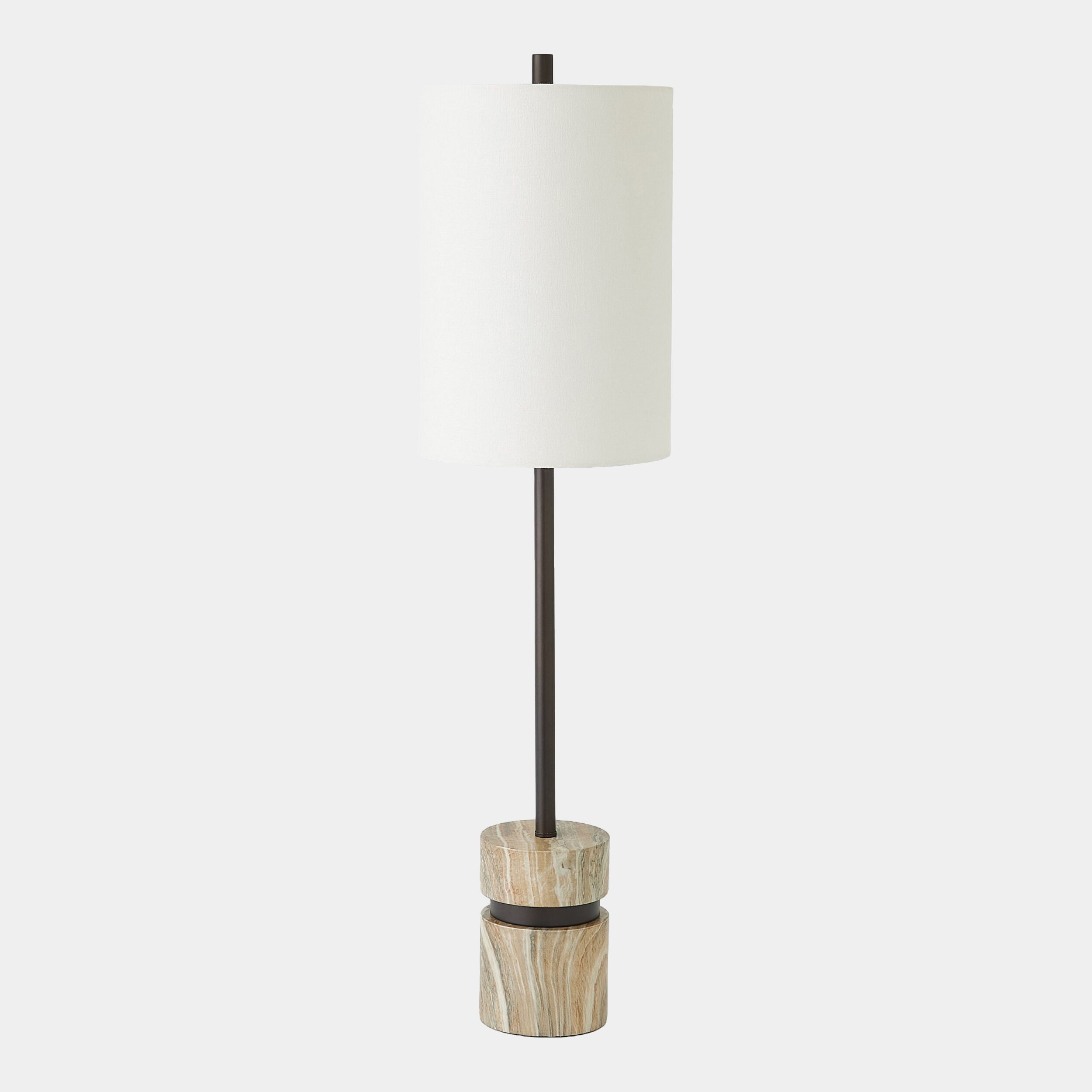 Benson Faux Travertine Buffet Lamp-Bronze