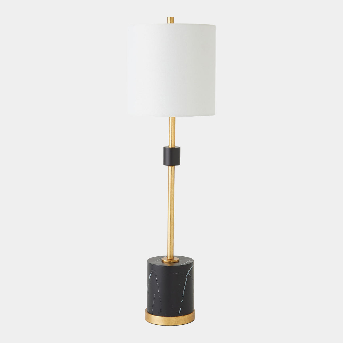 Maximus Faux Marble Table Lamp-Black/Gold
