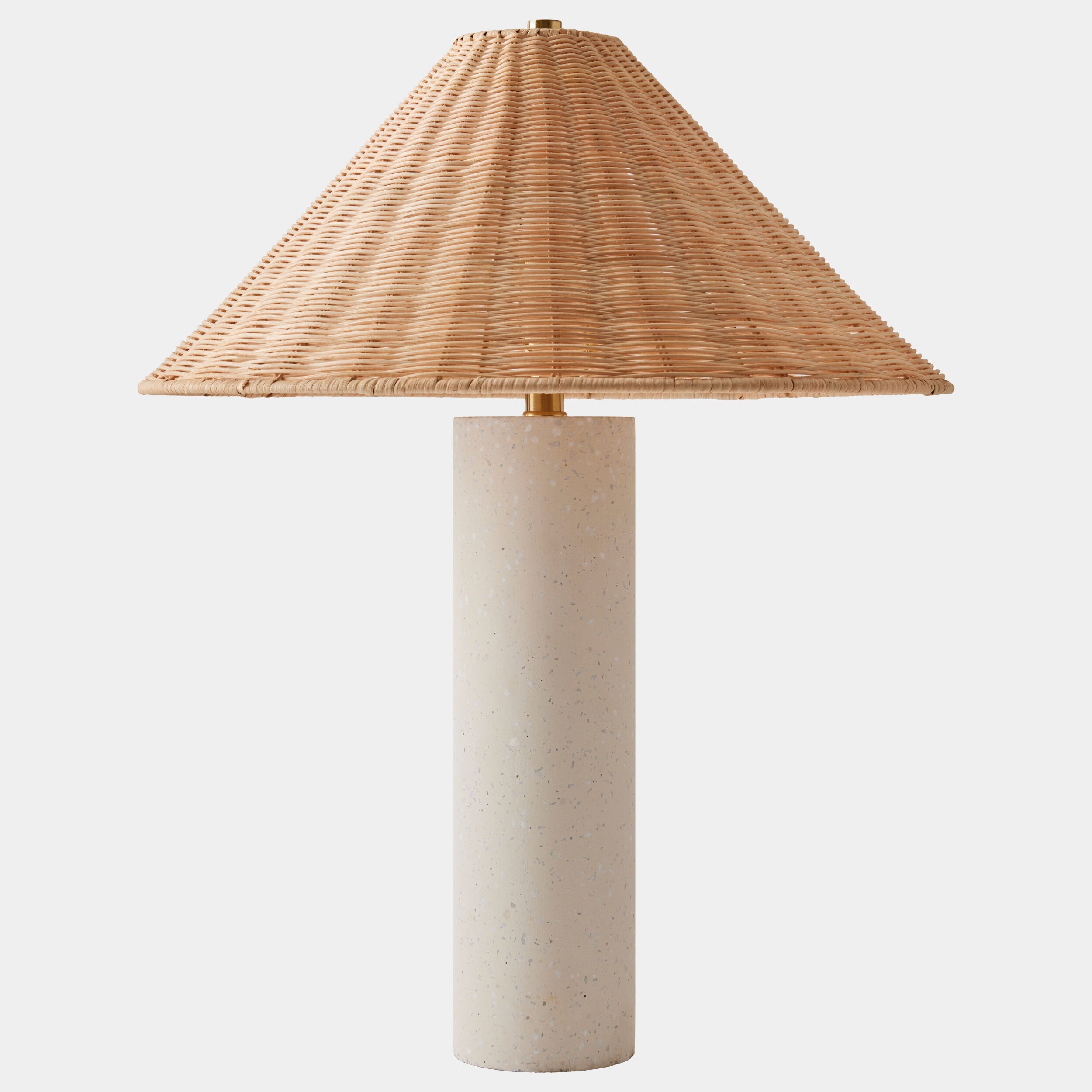 Renata Terrazzo Table Lamp w/Rattan Shade