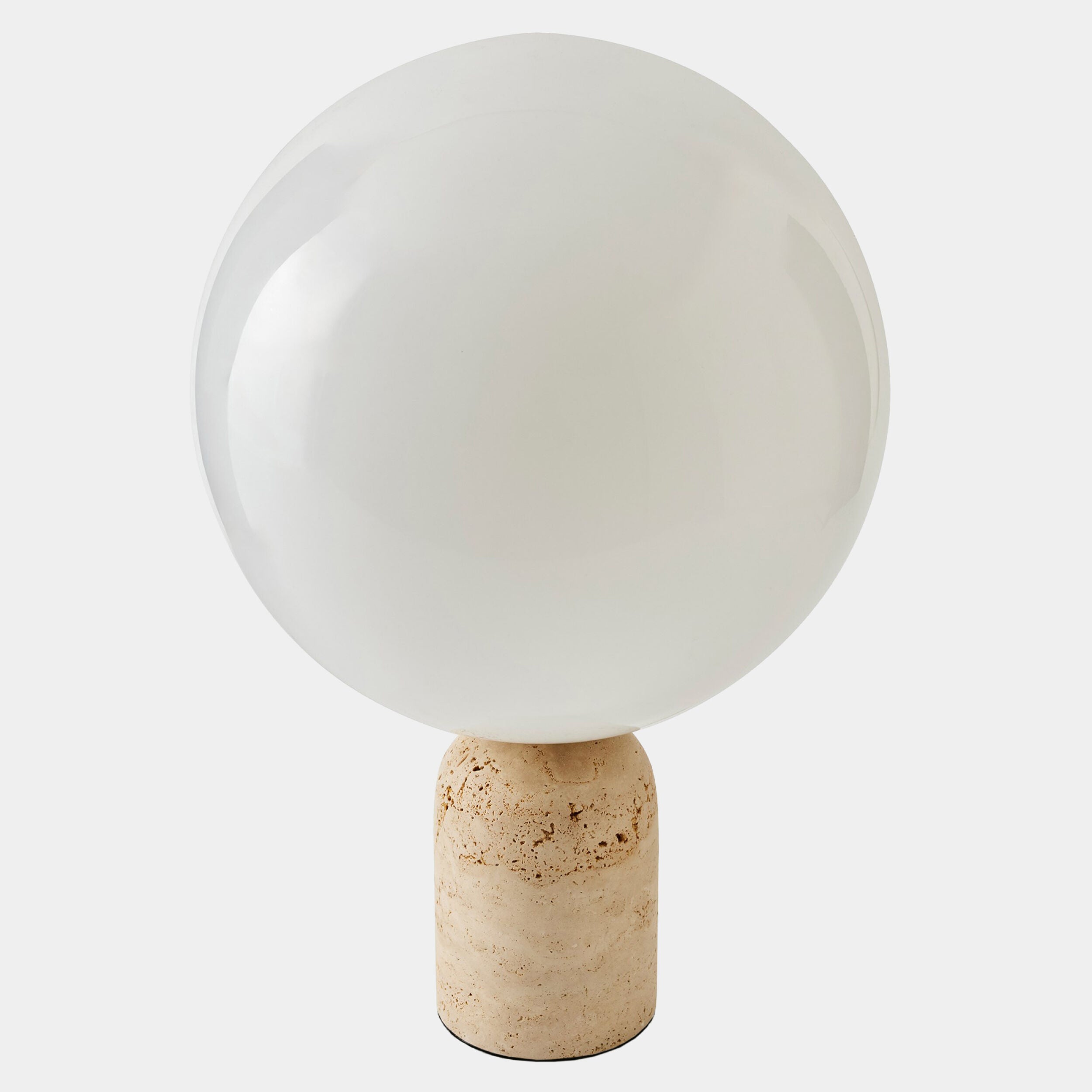 Orb Table Lamp-Travertine