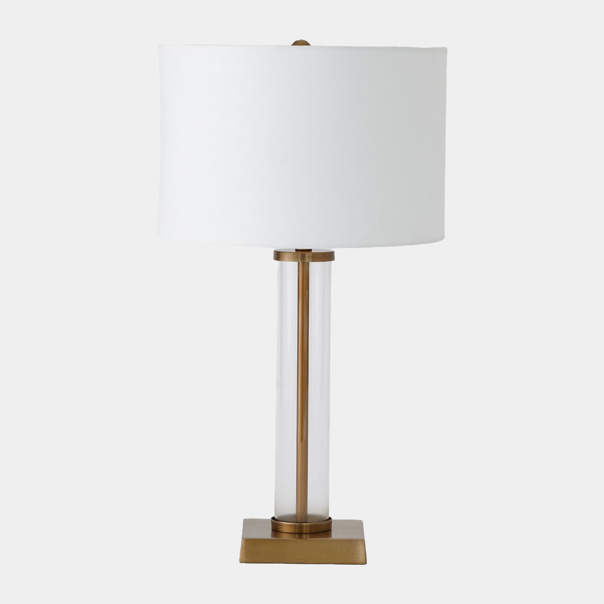 Franklin Glass Tube Table Lamp-Antique Brass