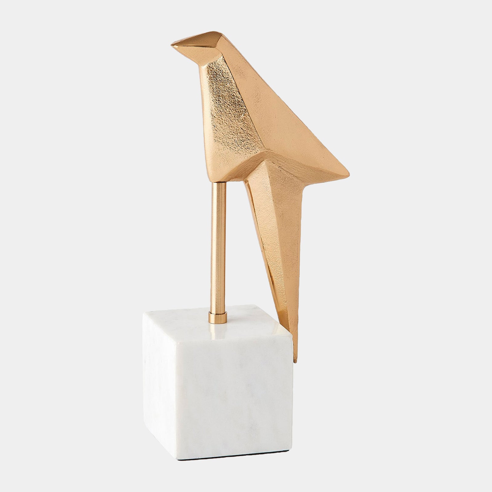Perched Origami Bird-Gold