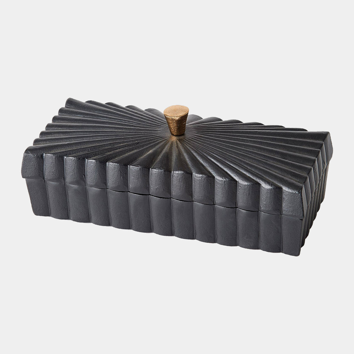 Milena Rectangular Box-Black w/Gold Knob