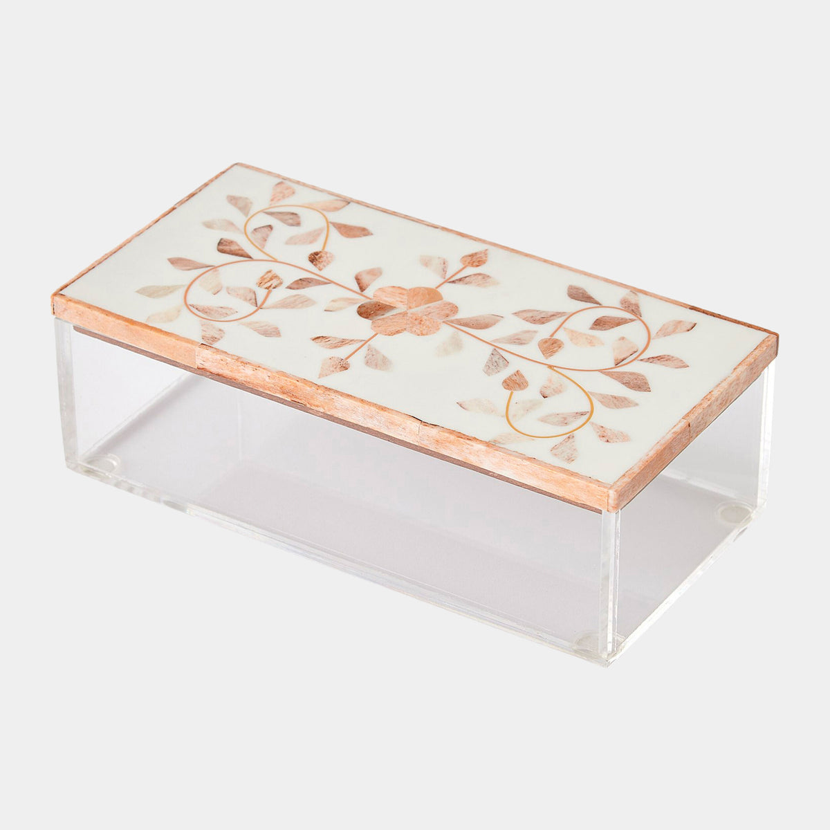 Lacey Inlay Box-Rectangle-Brown/Cream