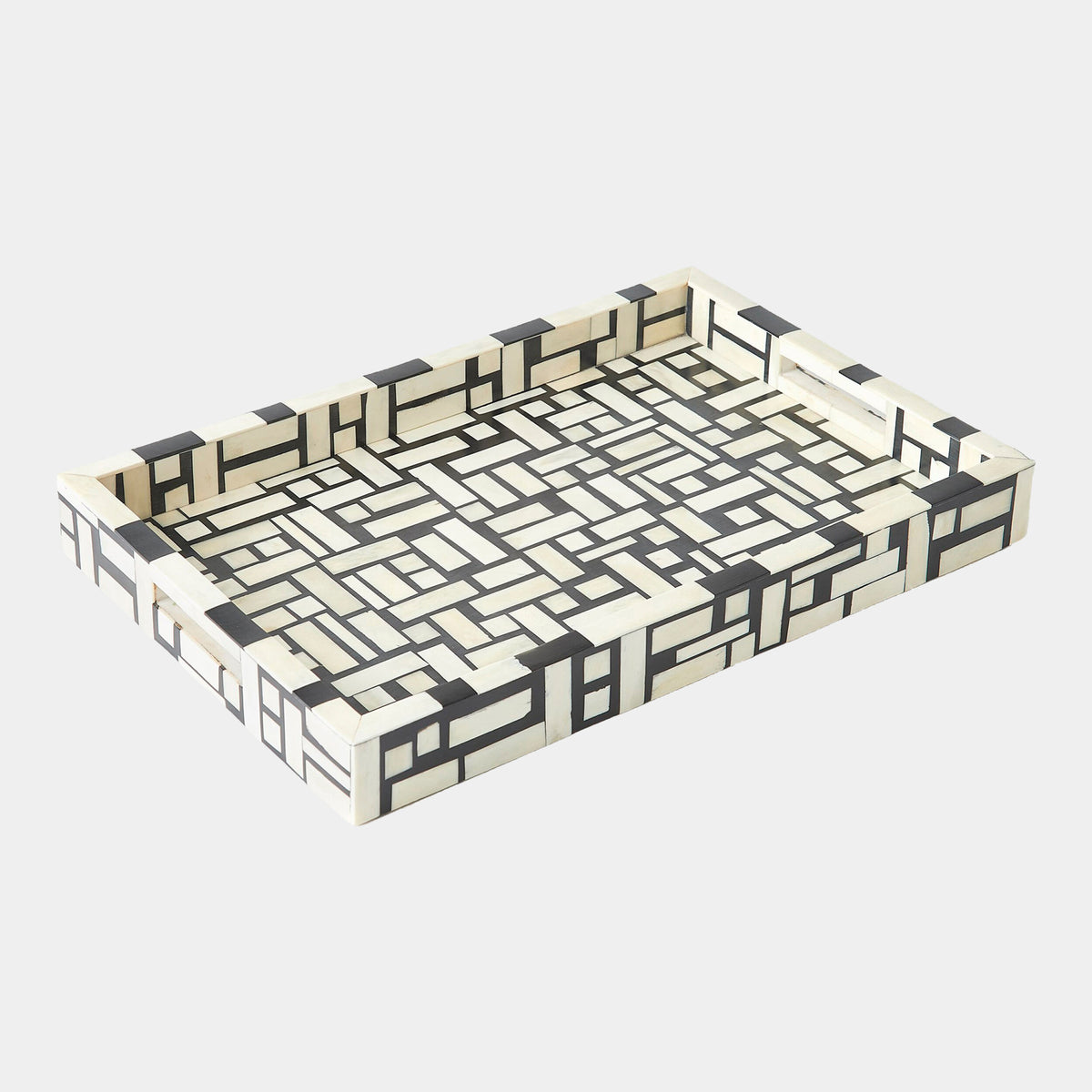 Kris Inlaid Tray-Black/Cream
