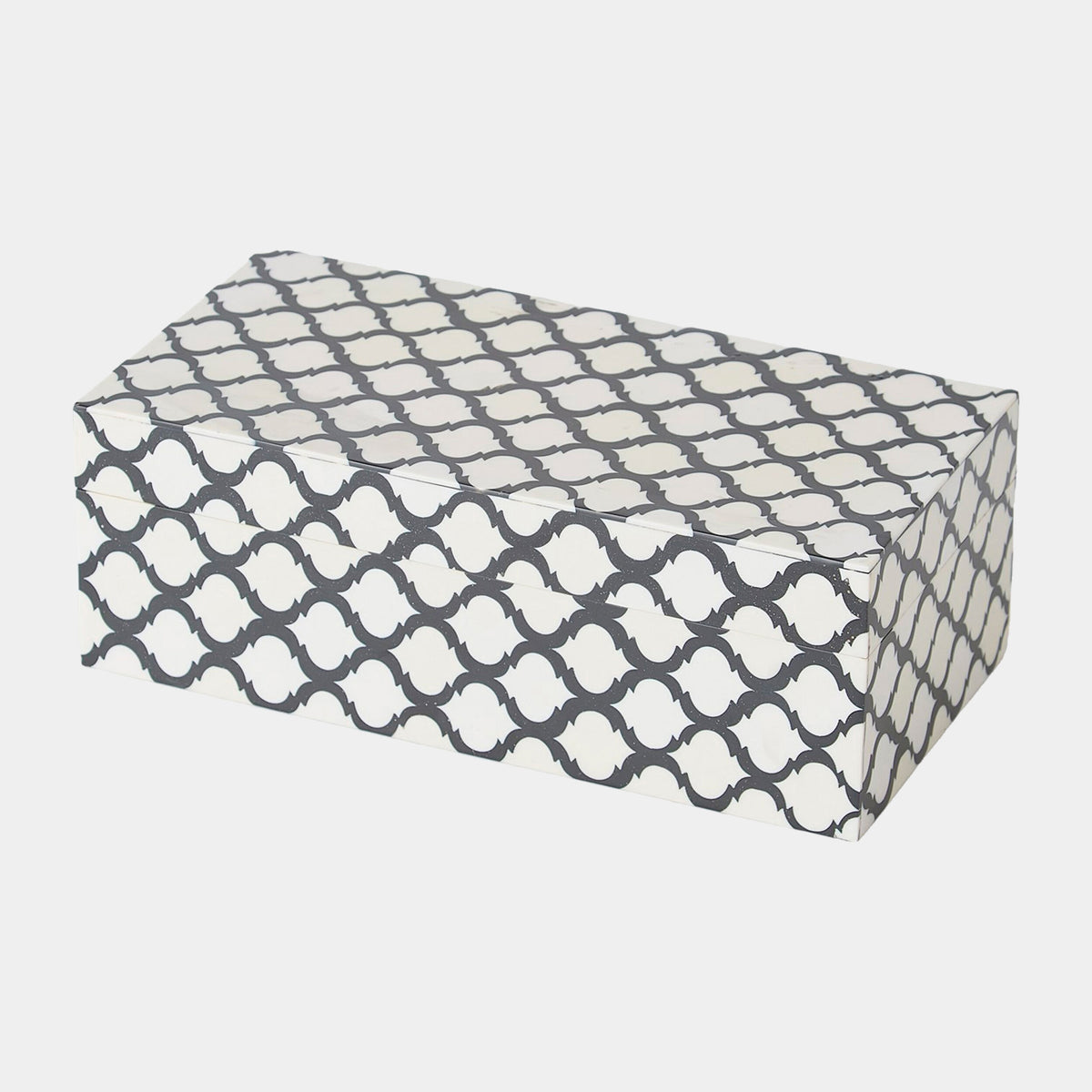 Moroccan Resin Box-Black/White-Med