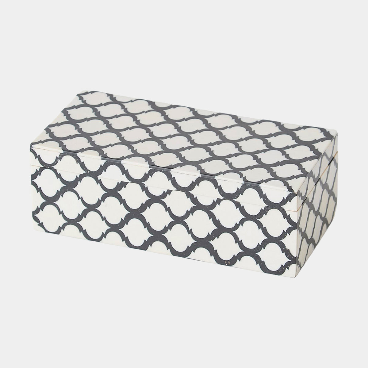 Moroccan Resin Box-Black/White-Sm