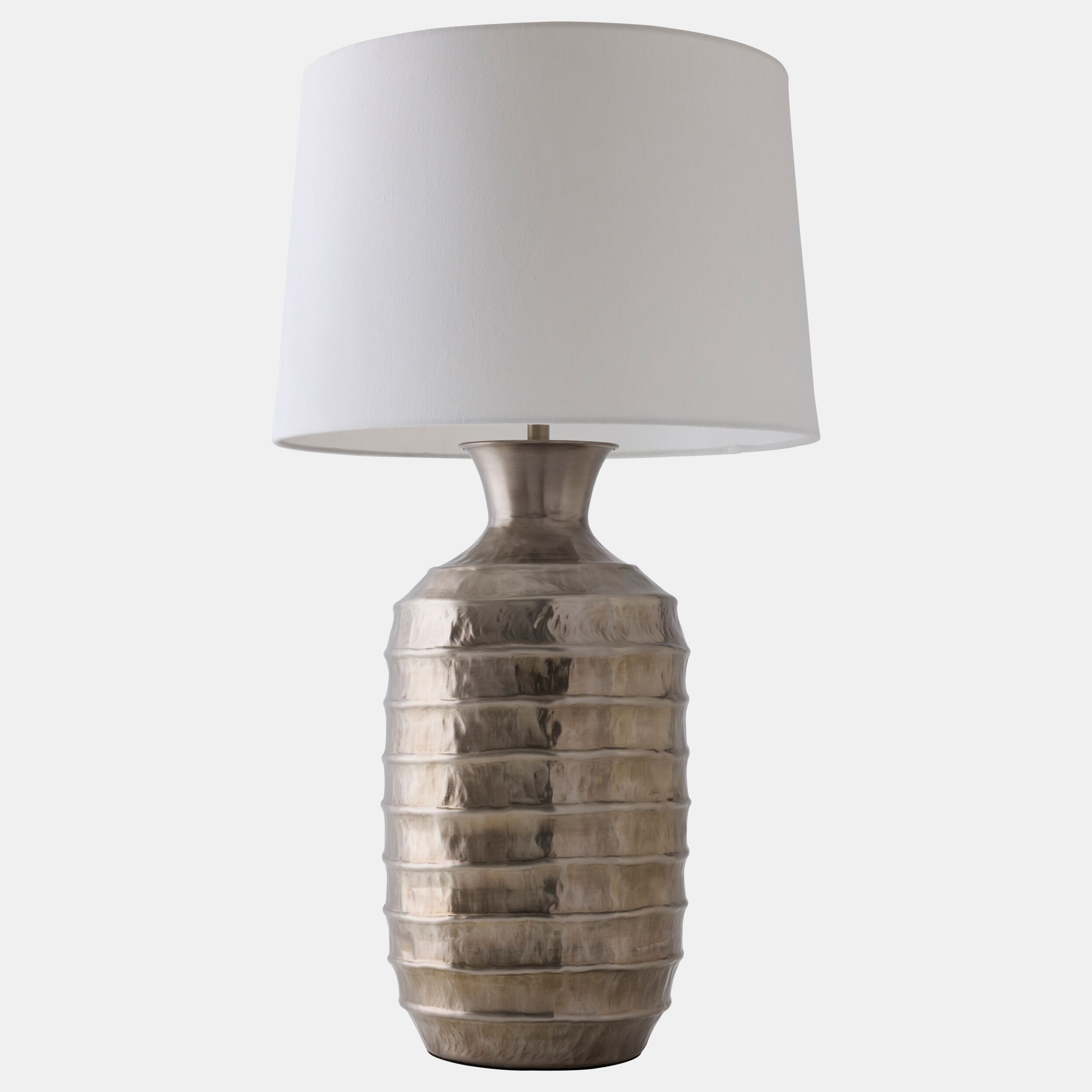 Ribbed Table Lamp-Antique Silver