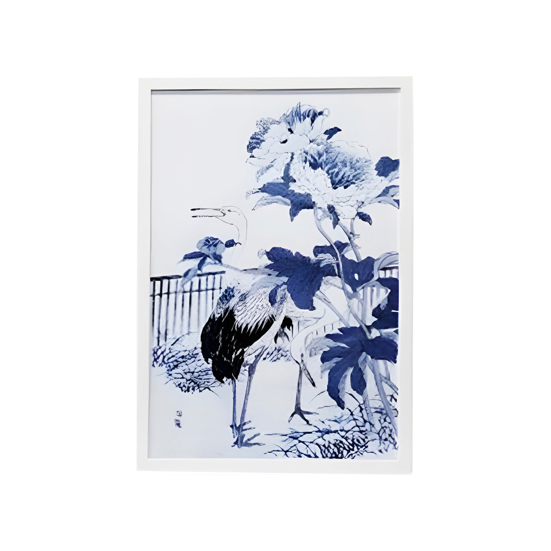 Blue And White Asian Garden in 51h x 35w x 1.25d / Wood - Chelsea House