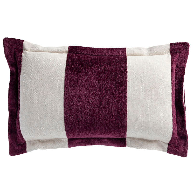 Wide Stripe Chenille Plum Poly 14x24