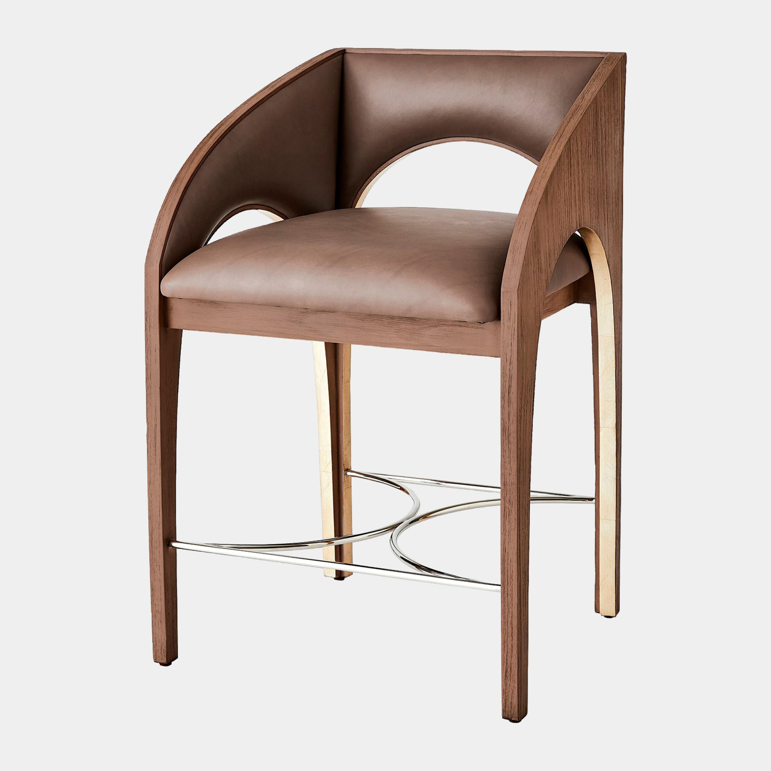 Arches Counter Stool-Nutmeg/Champagne