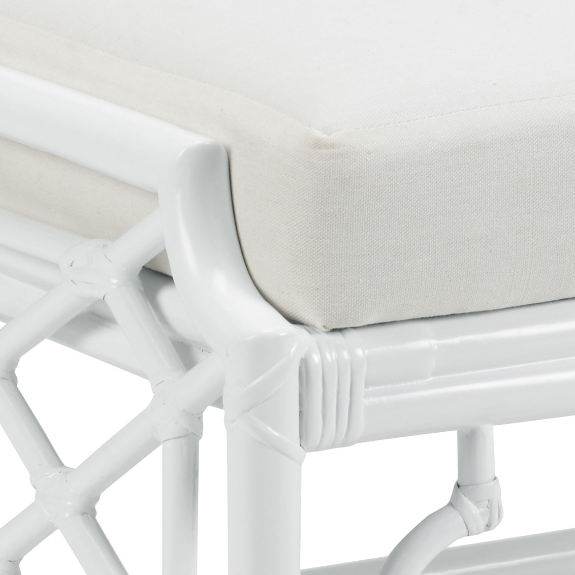 Wild Palm Ottoman - White
