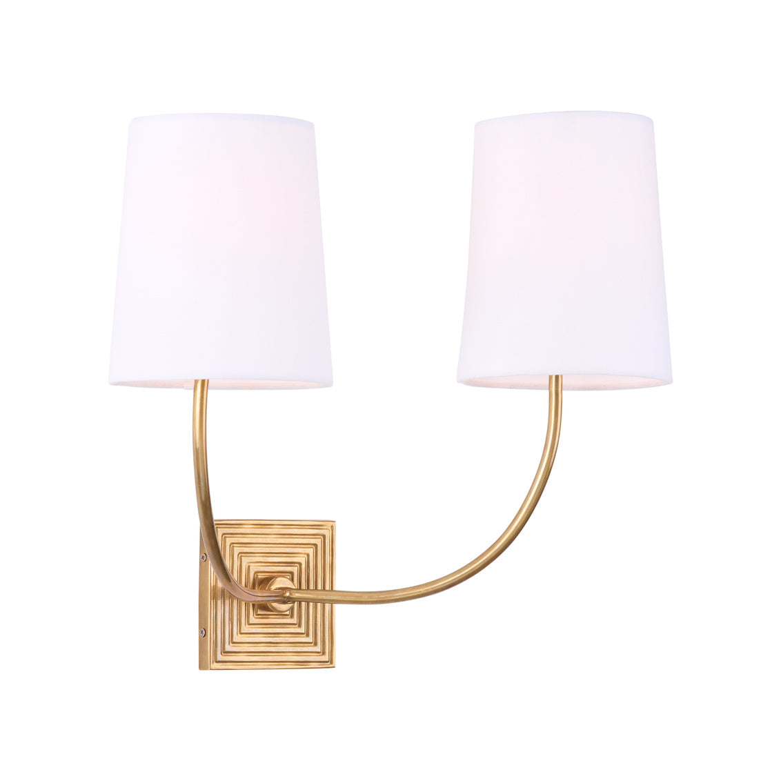 Grooves Double Arm Sconce - Aged Brass