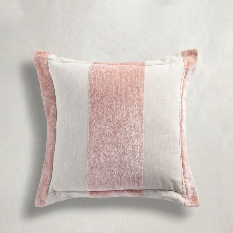 Wide Stripe Chenille Blush Poly 24x24