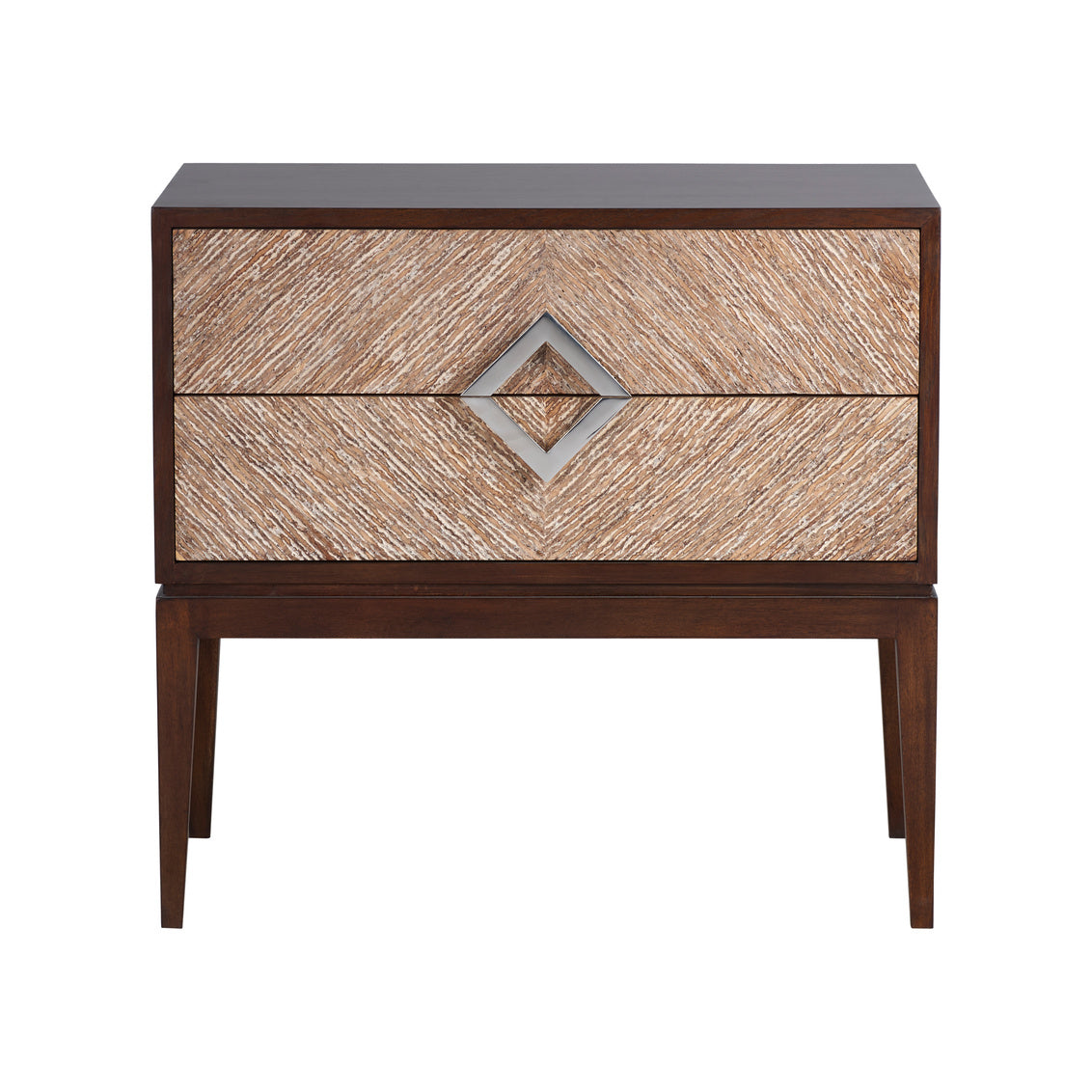 Vika Side Table in Dark Walnut/Polished Nickel / Wood - Chelsea House