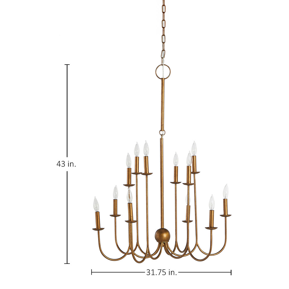 Snow Small Chandelier - Gold