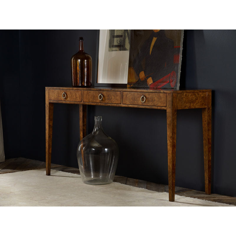 Three Drawer Console -Burl