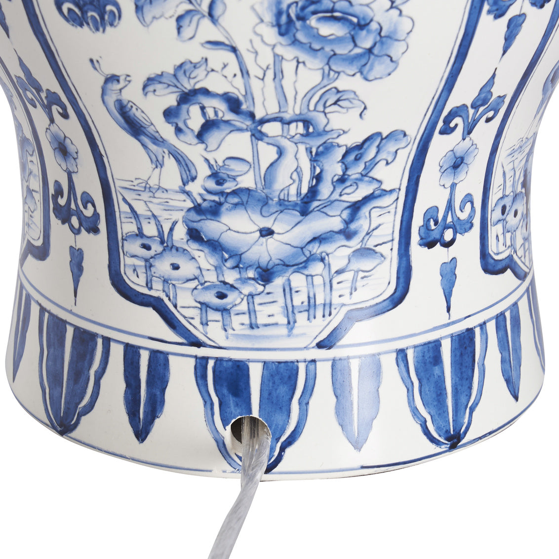 Dutch Delft Lamp in Blue/White Glaze / Ceramic/Porcelain - Chelsea House