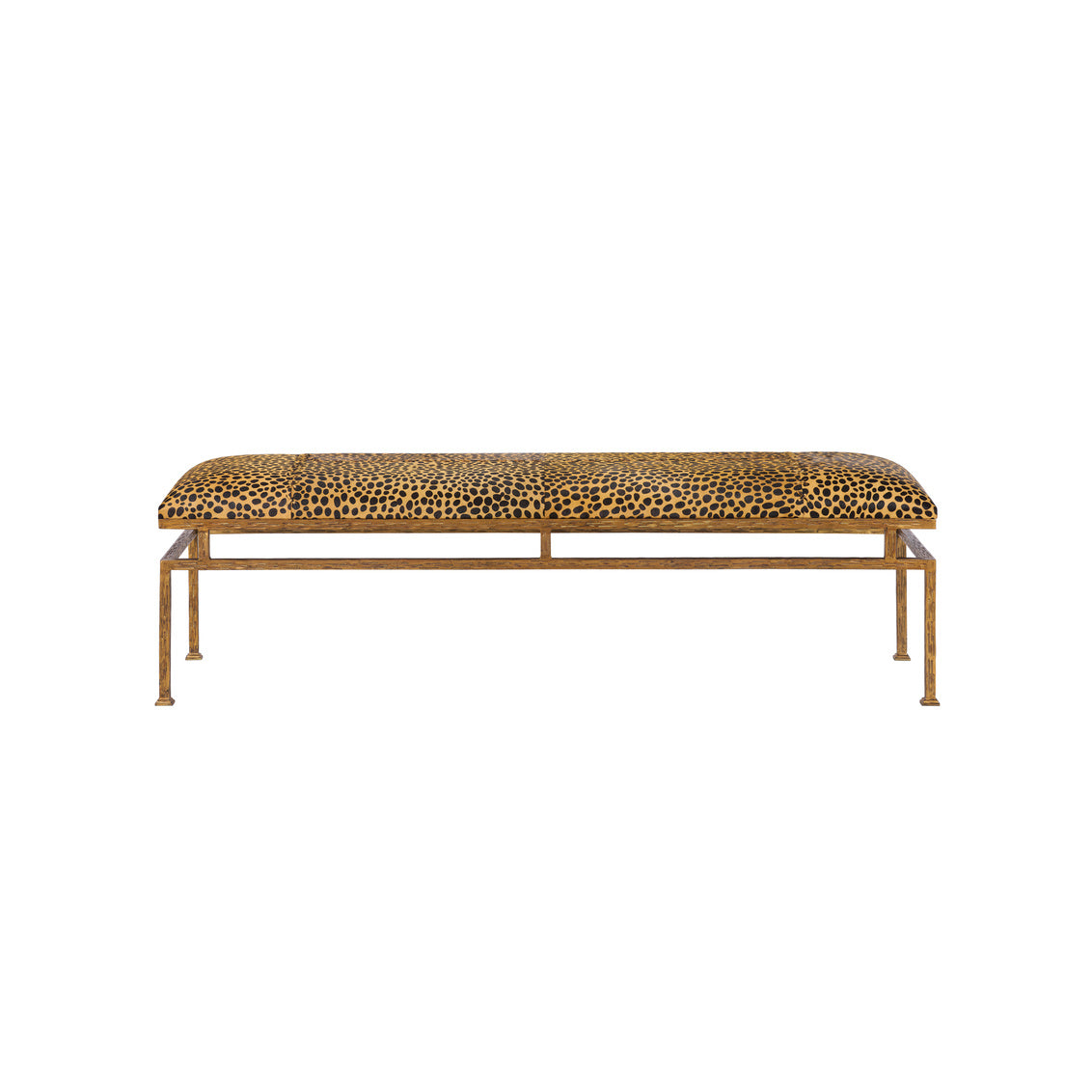 Leopard Metal Bench in Leopard Print / Hair on Hide - Chelsea House